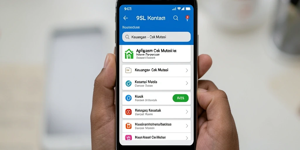 Antarmuka 9SL menampilkan status mutasi keuangan pengguna.