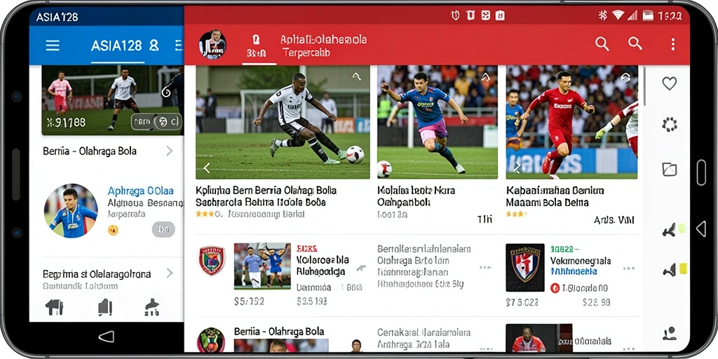 Tampilan antarmuka aplikasi Olahraga Bola yang menarik dan informatif.