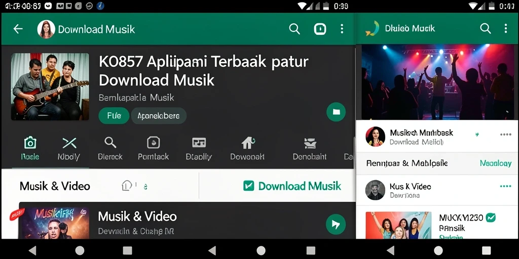 Antarmuka aplikasi KO857 saat mengunduh musik dengan cepat dan mudah.