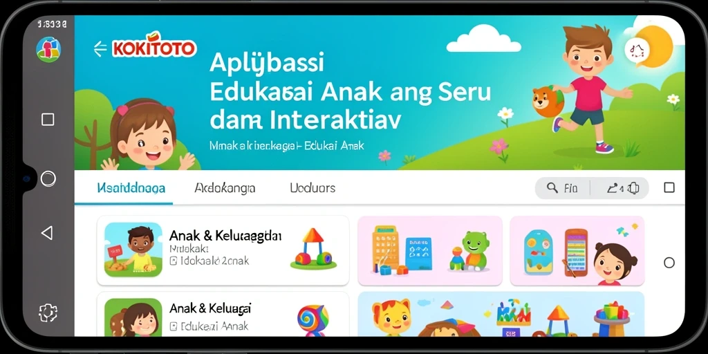 Tampilan antarmuka KOKITOTO yang ramah anak dan edukatif.