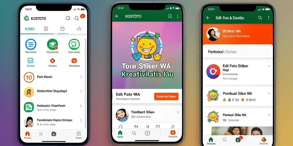 Tampilan antarmuka KOSTOTO untuk Pembuat Stiker WA yang user-friendly.