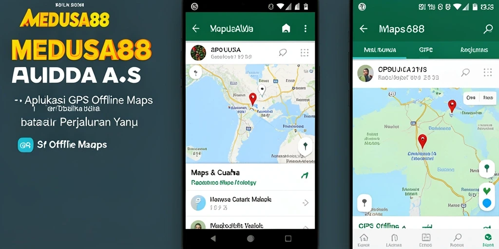 Tampilan antarmuka MEDUSA88 dengan peta GPS offline yang interaktif.