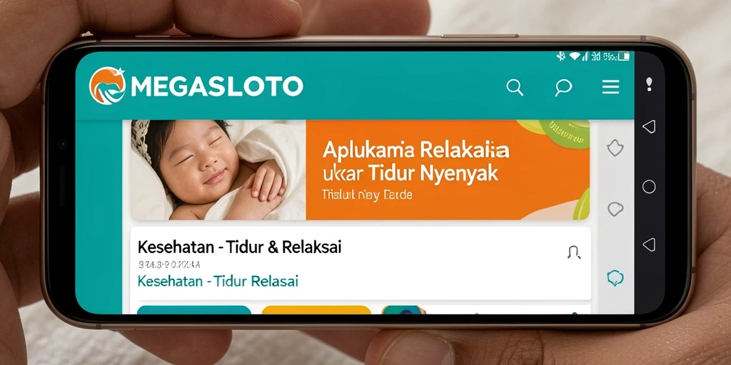Antarmuka aplikasi MEGASLOTO menampilkan fitur Tidur & Relaksasi yang intuitif.