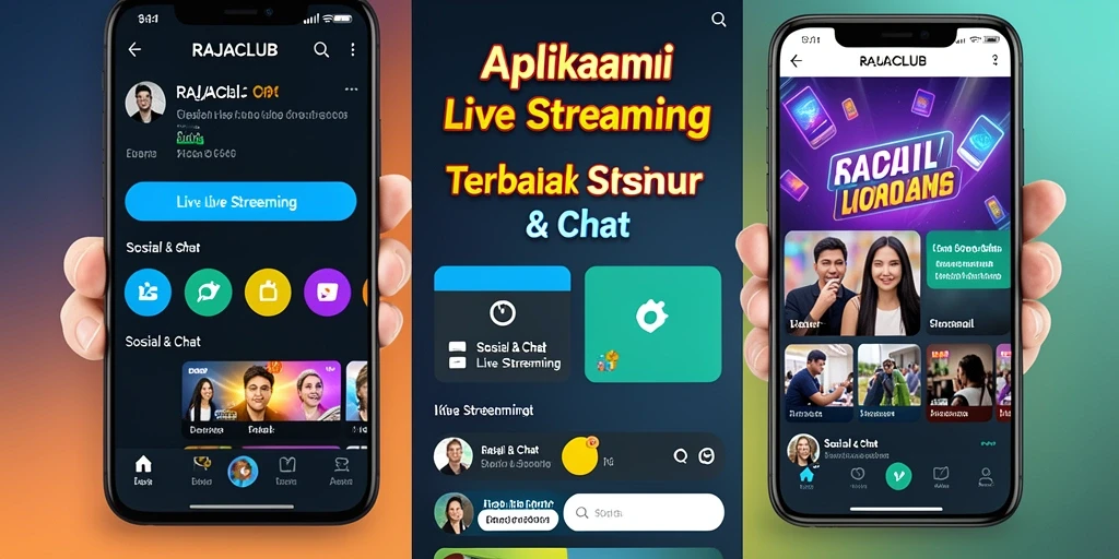 Antarmuka menarik dan intuitif dari aplikasi RAJACLUB untuk Live Streaming.