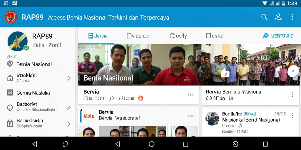 Antarmuka aplikasi berita nasional RAP89 yang modern dan efisien.