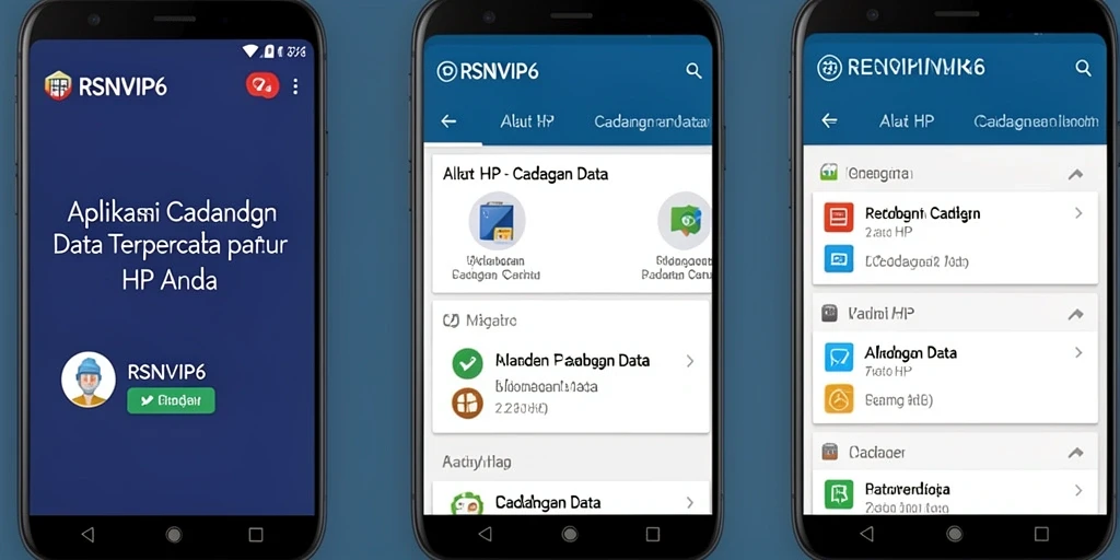 Tampilan antarmuka aplikasi RSNVIP6 untuk pencadangan data yang efisien.